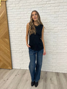 New Normal Pleat Detail Sleeveless Top in Black-Womens-Stay Foxy Boutique, Florissant, Missouri