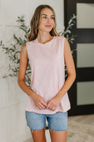New Normal Pleat Detail Sleeveless Top in Pink-Womens-Stay Foxy Boutique, Florissant, Missouri