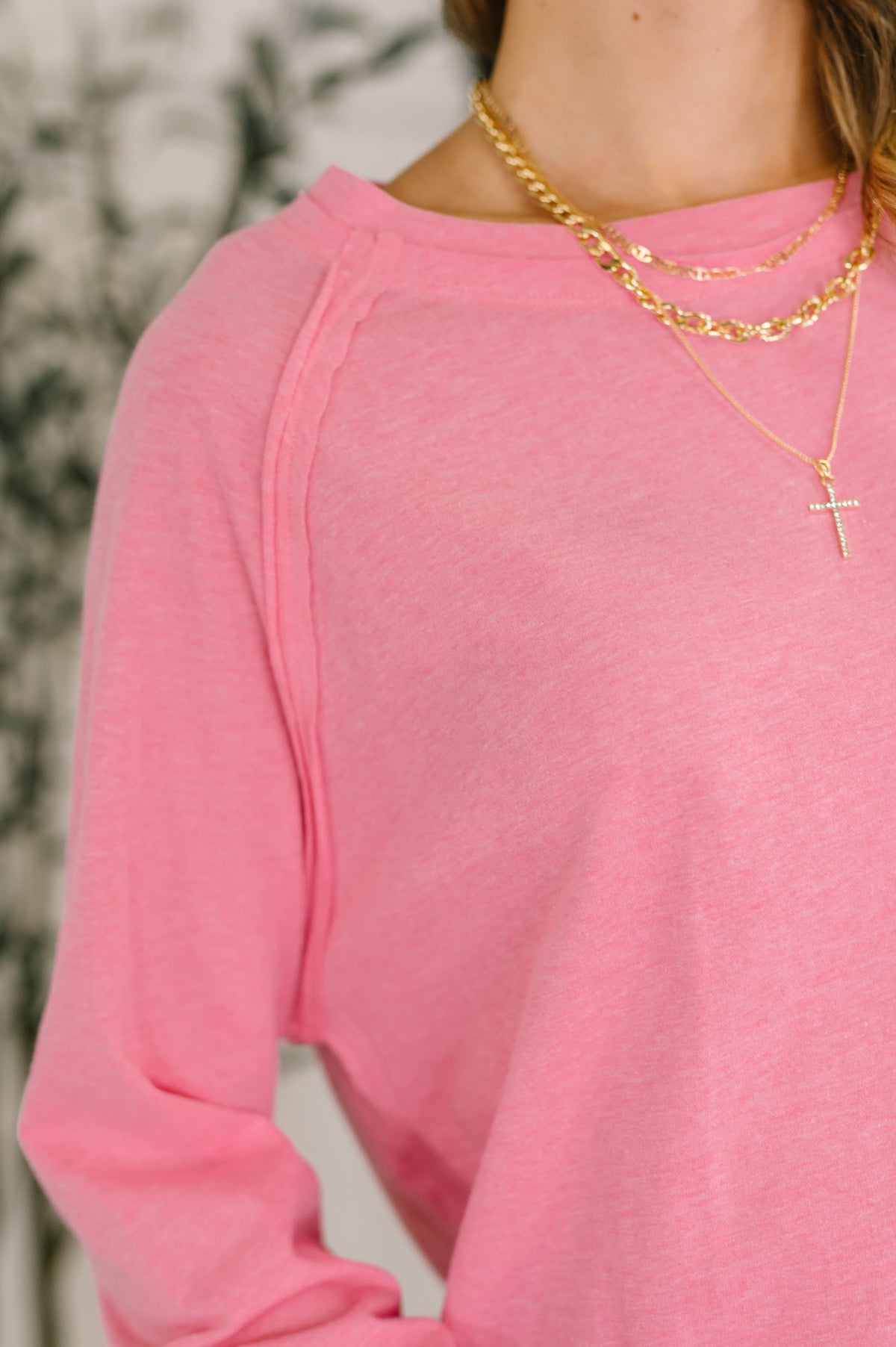 Nice to Each Other Raglan Sleeve Top in Fuchsia-Womens-Stay Foxy Boutique, Florissant, Missouri