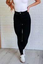 Nicole Tummy Control Skinny Jeans in Black-Womens-Stay Foxy Boutique, Florissant, Missouri