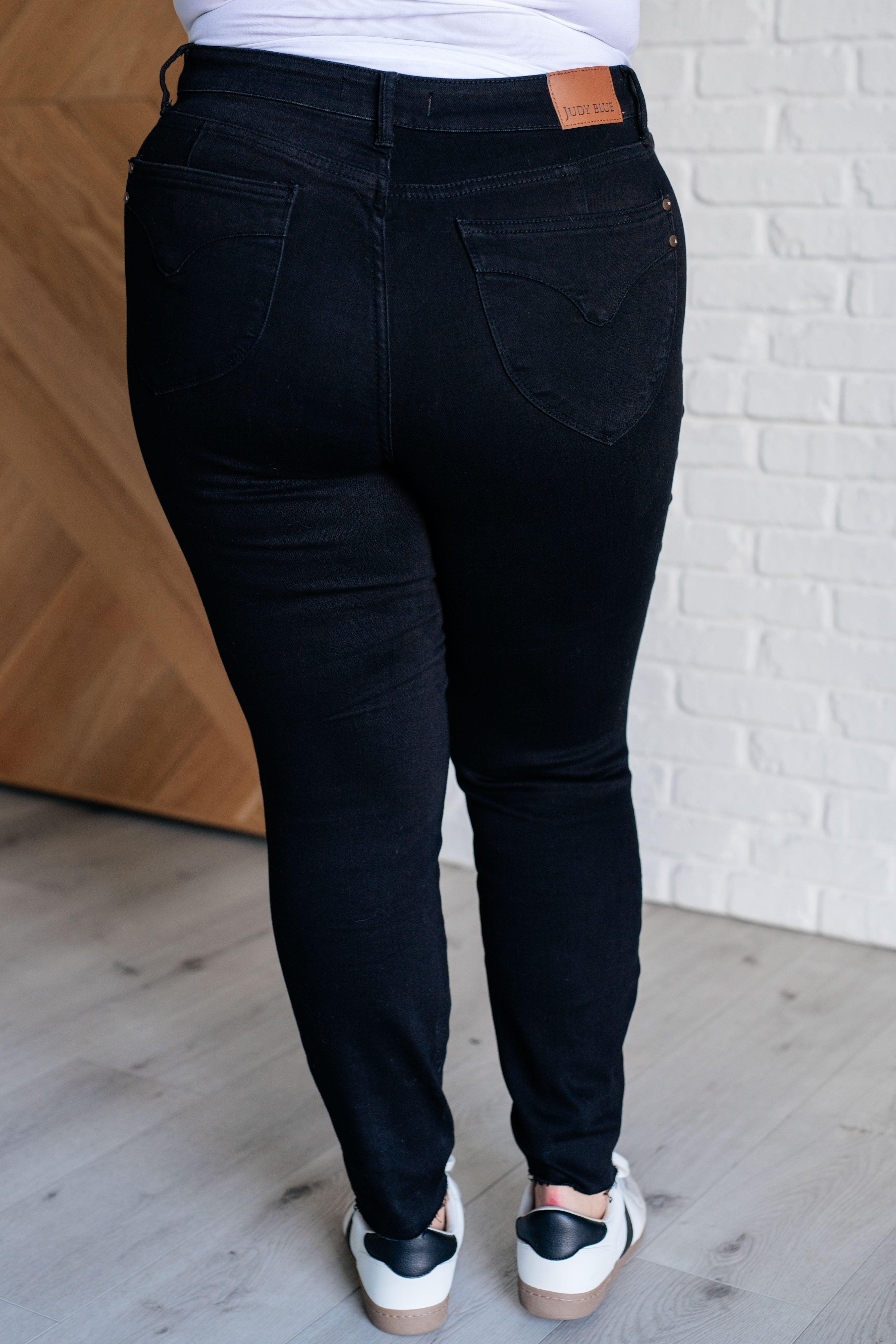 Nicole Tummy Control Skinny Jeans in Black-Womens-Stay Foxy Boutique, Florissant, Missouri