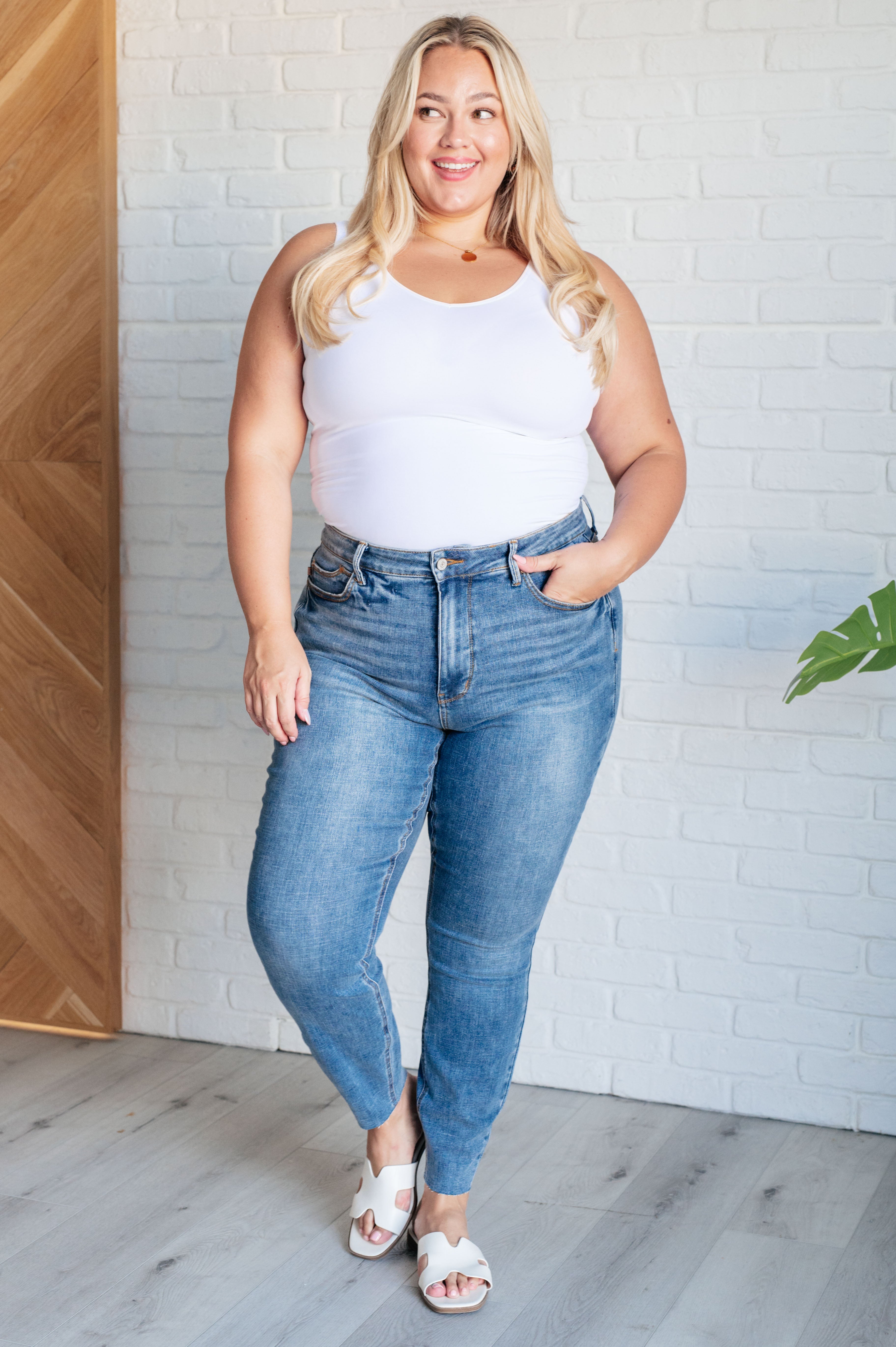 Nicole Tummy Control Skinny Jeans in Vintage Wash-Denim-Stay Foxy Boutique, Florissant, Missouri