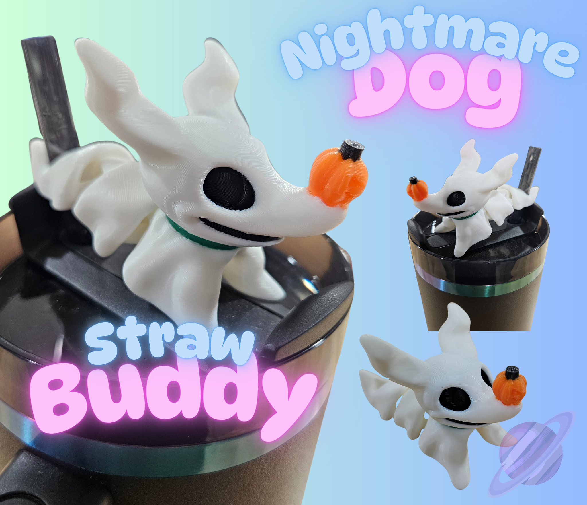 NIGHTMARE DOG-3D PRINTED STRAW BUDDY-Stay Foxy Boutique, Florissant, Missouri