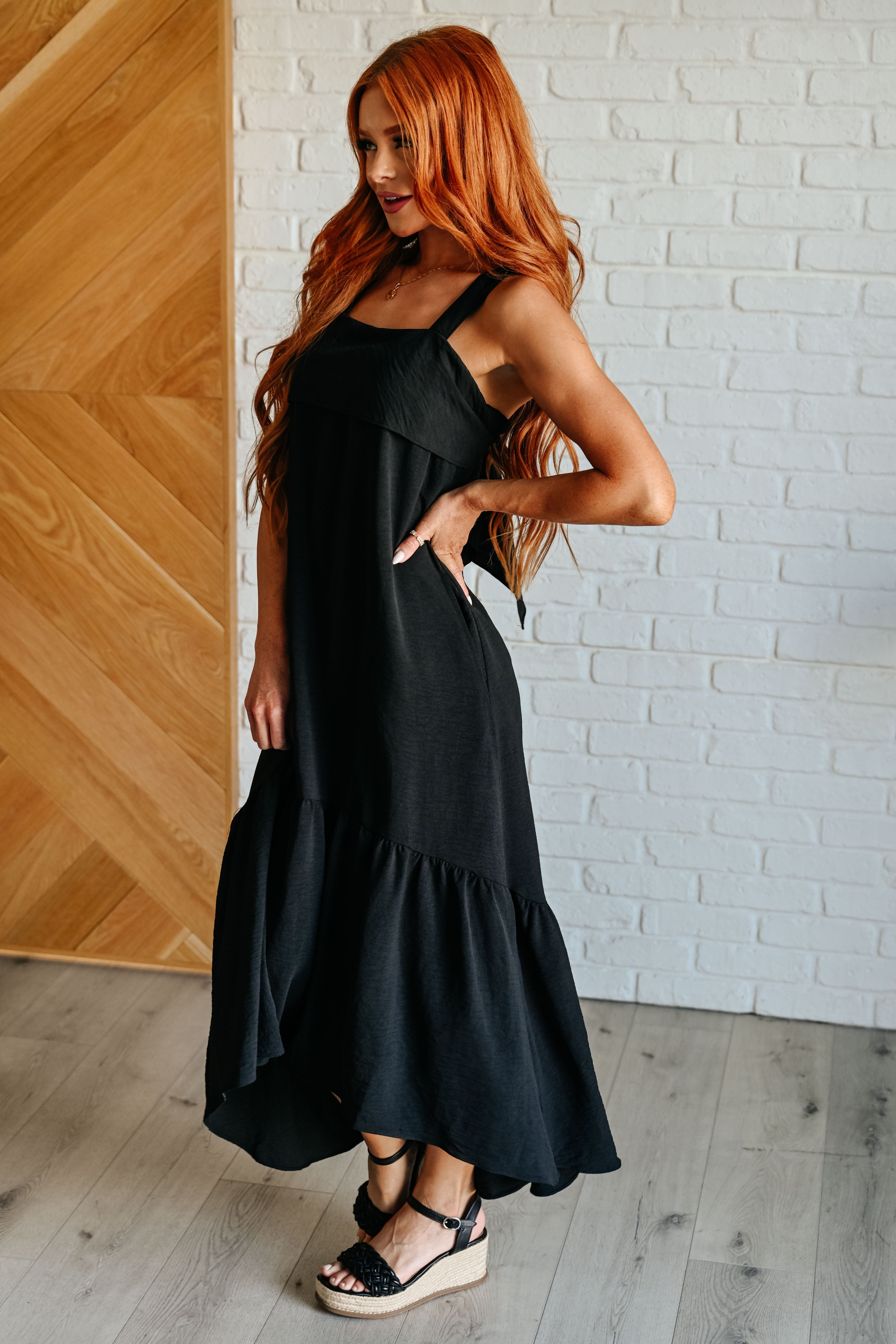Nightlife Tie Back Maxi Dress-Dresses-Stay Foxy Boutique, Florissant, Missouri