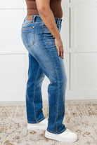 Nivea Vintage Wash Thermal Straight Jeans-Denim-Stay Foxy Boutique, Florissant, Missouri