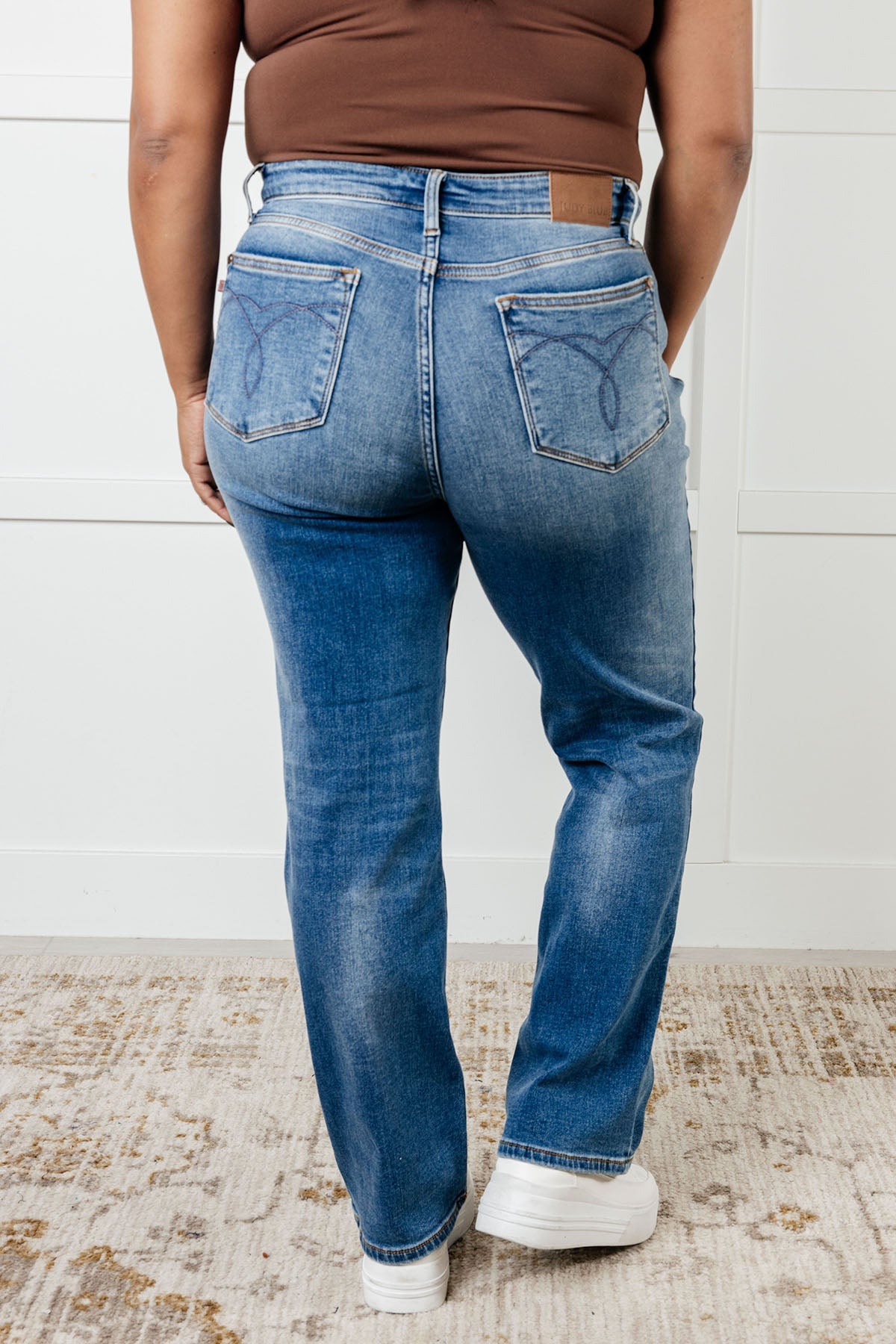 Nivea Vintage Wash Thermal Straight Jeans-Denim-Stay Foxy Boutique, Florissant, Missouri