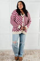 No Brainer Button Down Sweater Knit Cardigan in Magenta/Oatmeal-Layers-Stay Foxy Boutique, Florissant, Missouri