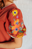 No Concerns Embroidered Sleeve Blouse-Blouses-Stay Foxy Boutique, Florissant, Missouri