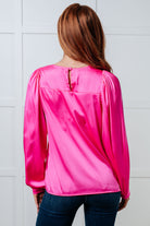 Not Exaggerating Satin Puff Sleeve Blouse-Blouses-Stay Foxy Boutique, Florissant, Missouri