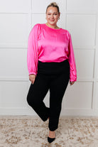 Not Exaggerating Satin Puff Sleeve Blouse-Blouses-Stay Foxy Boutique, Florissant, Missouri