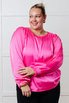 Not Exaggerating Satin Puff Sleeve Blouse-Blouses-Stay Foxy Boutique, Florissant, Missouri