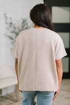 Not That complicated Textured Boxy Tee in Ash Mocha-Womens-Stay Foxy Boutique, Florissant, Missouri
