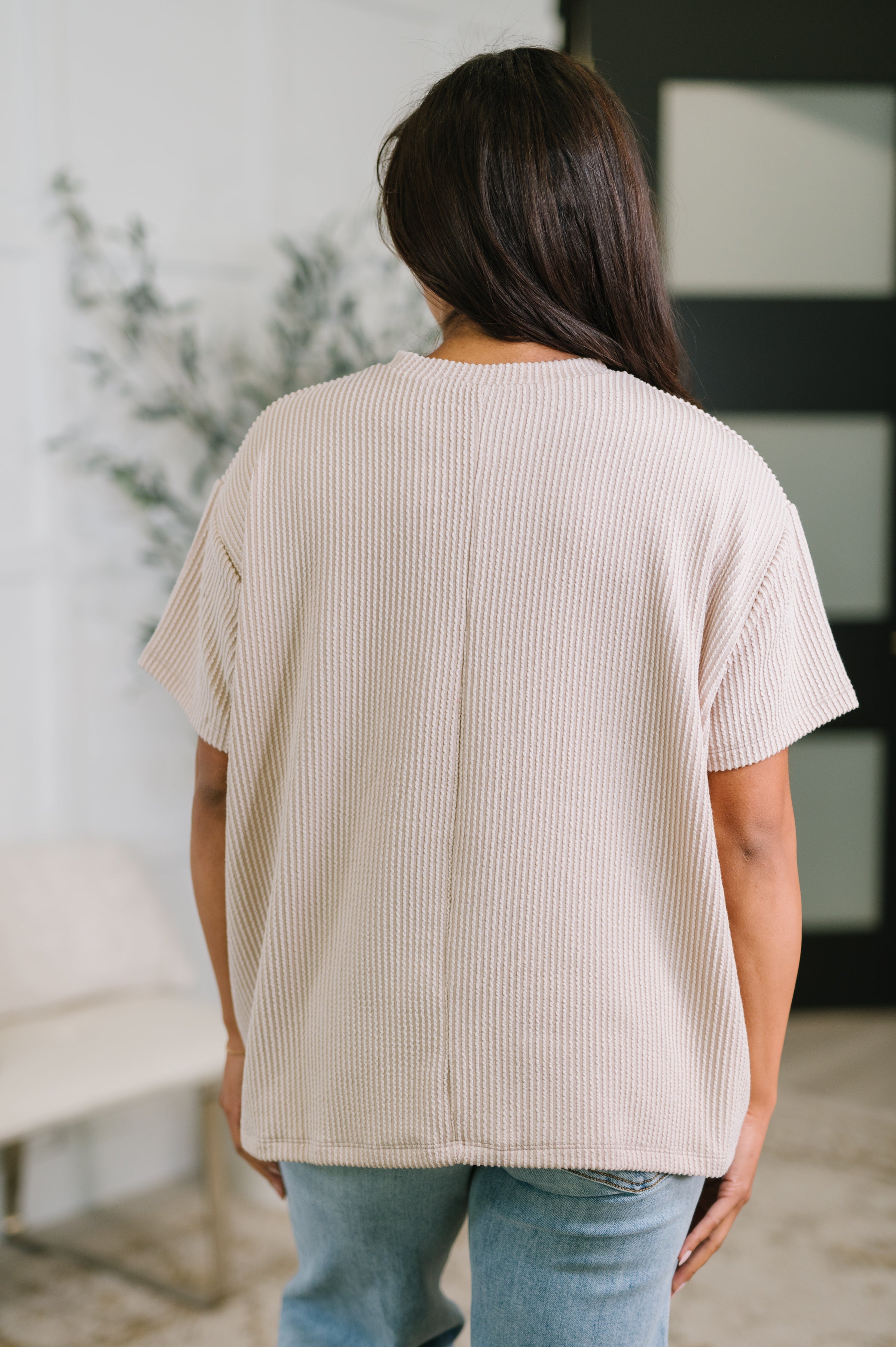 Not That complicated Textured Boxy Tee in Ash Mocha-Womens-Stay Foxy Boutique, Florissant, Missouri