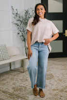 Not That complicated Textured Boxy Tee in Ash Mocha-Womens-Stay Foxy Boutique, Florissant, Missouri