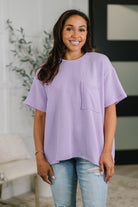 Not That complicated Textured Boxy Tee in Lavender-Womens-Stay Foxy Boutique, Florissant, Missouri