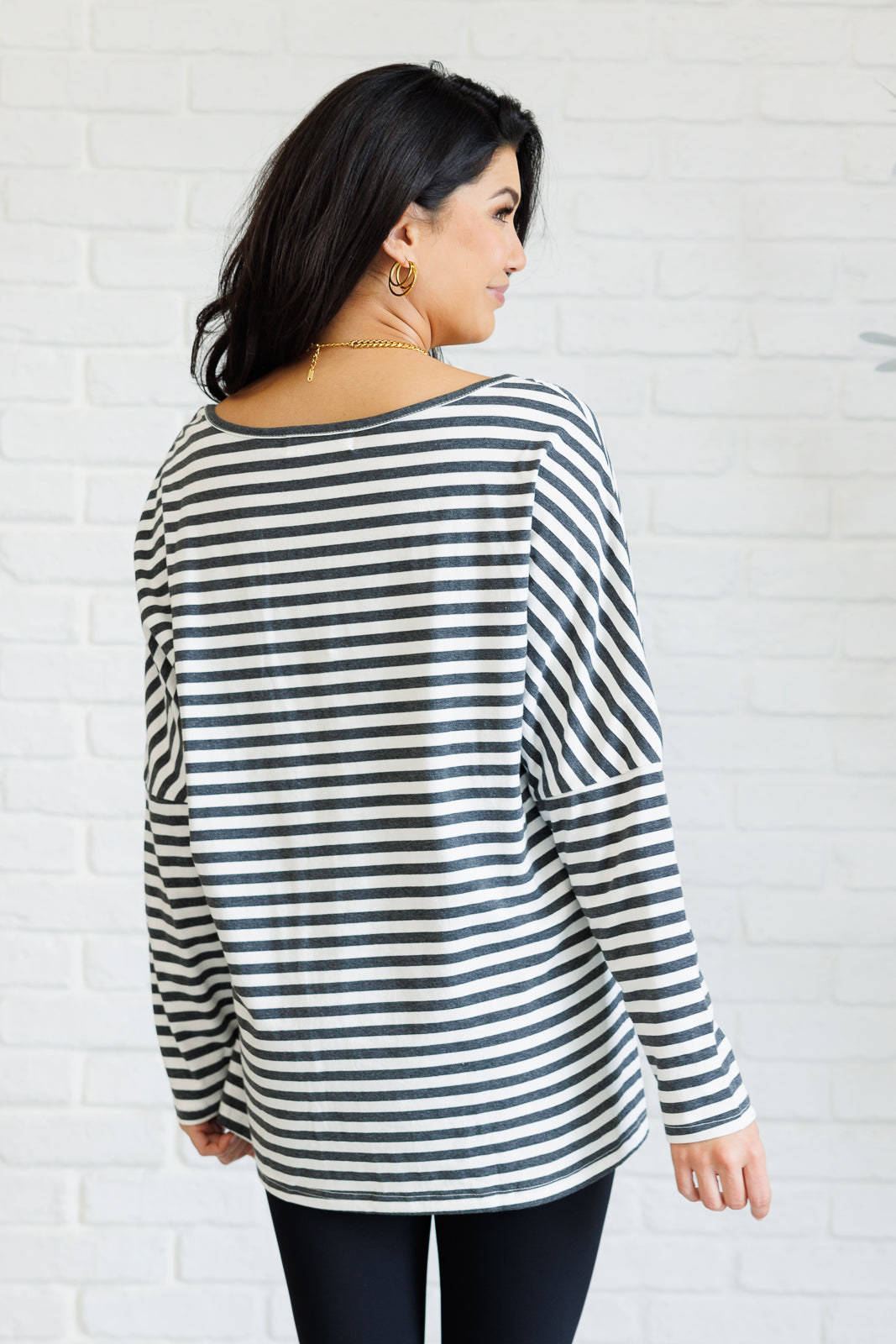 Obviously Mine Striped Oversized Top-Tops-Stay Foxy Boutique, Florissant, Missouri