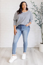 Obviously Mine Striped Oversized Top-Tops-Stay Foxy Boutique, Florissant, Missouri