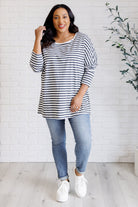 Obviously Mine Striped Oversized Top-Tops-Stay Foxy Boutique, Florissant, Missouri