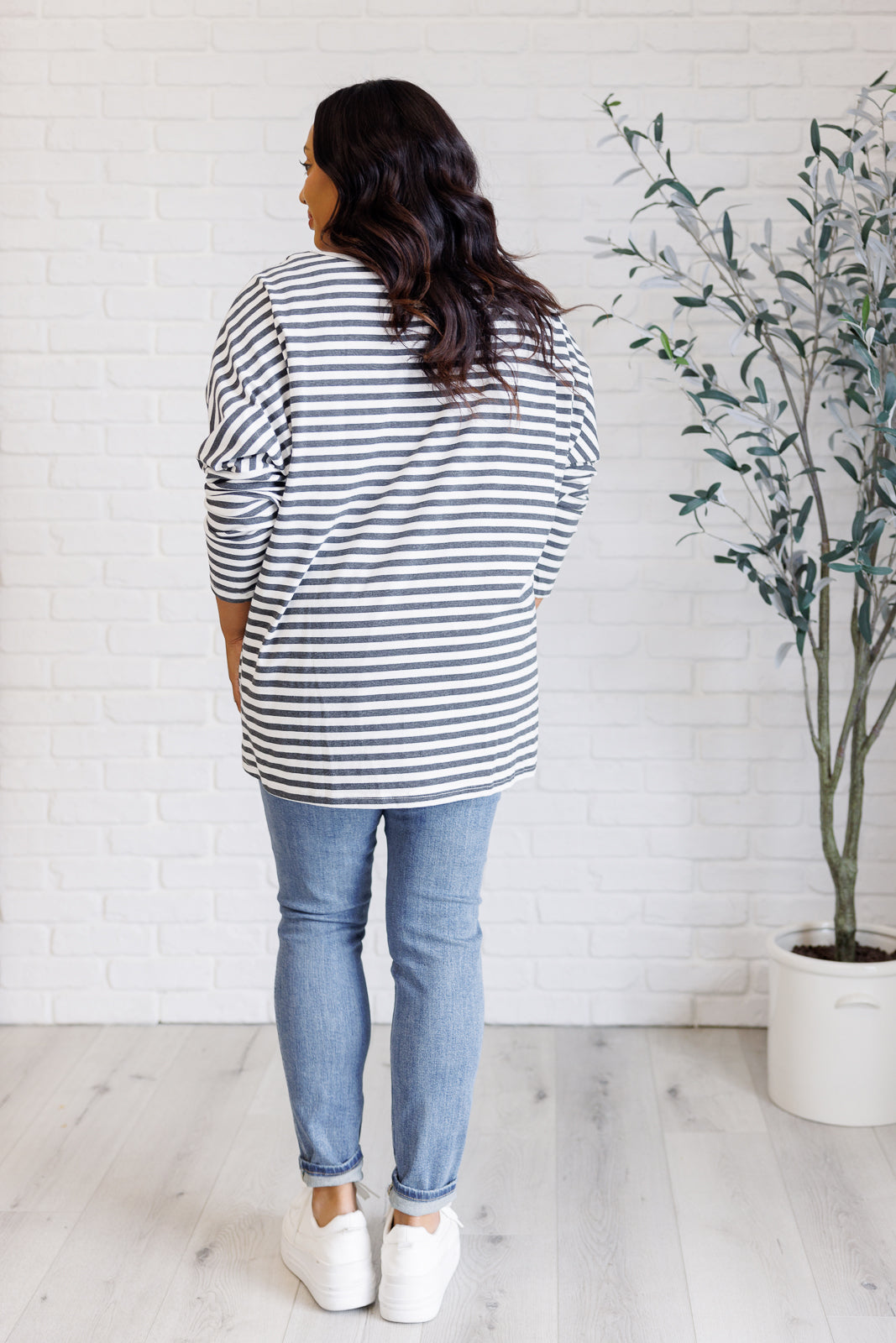 Obviously Mine Striped Oversized Top-Tops-Stay Foxy Boutique, Florissant, Missouri