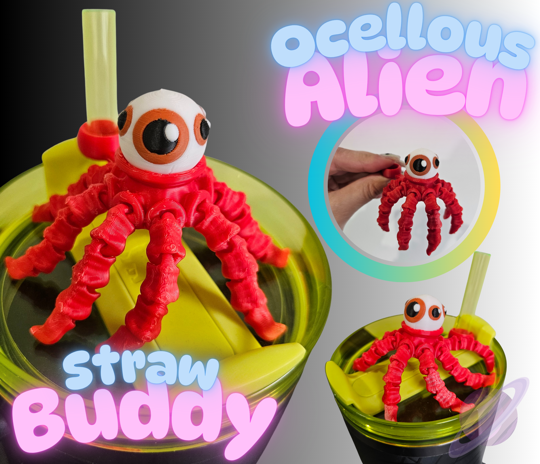OCELLOUS ALIEN-3D PRINTED STRAW BUDDY-Stay Foxy Boutique, Florissant, Missouri