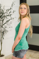 Offbeat Essential Mineral Washed Tank in Kelly Green-Womens-Stay Foxy Boutique, Florissant, Missouri