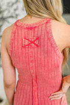 Offbeat Essential Mineral Washed Tank in Viva Magenta-Womens-Stay Foxy Boutique, Florissant, Missouri