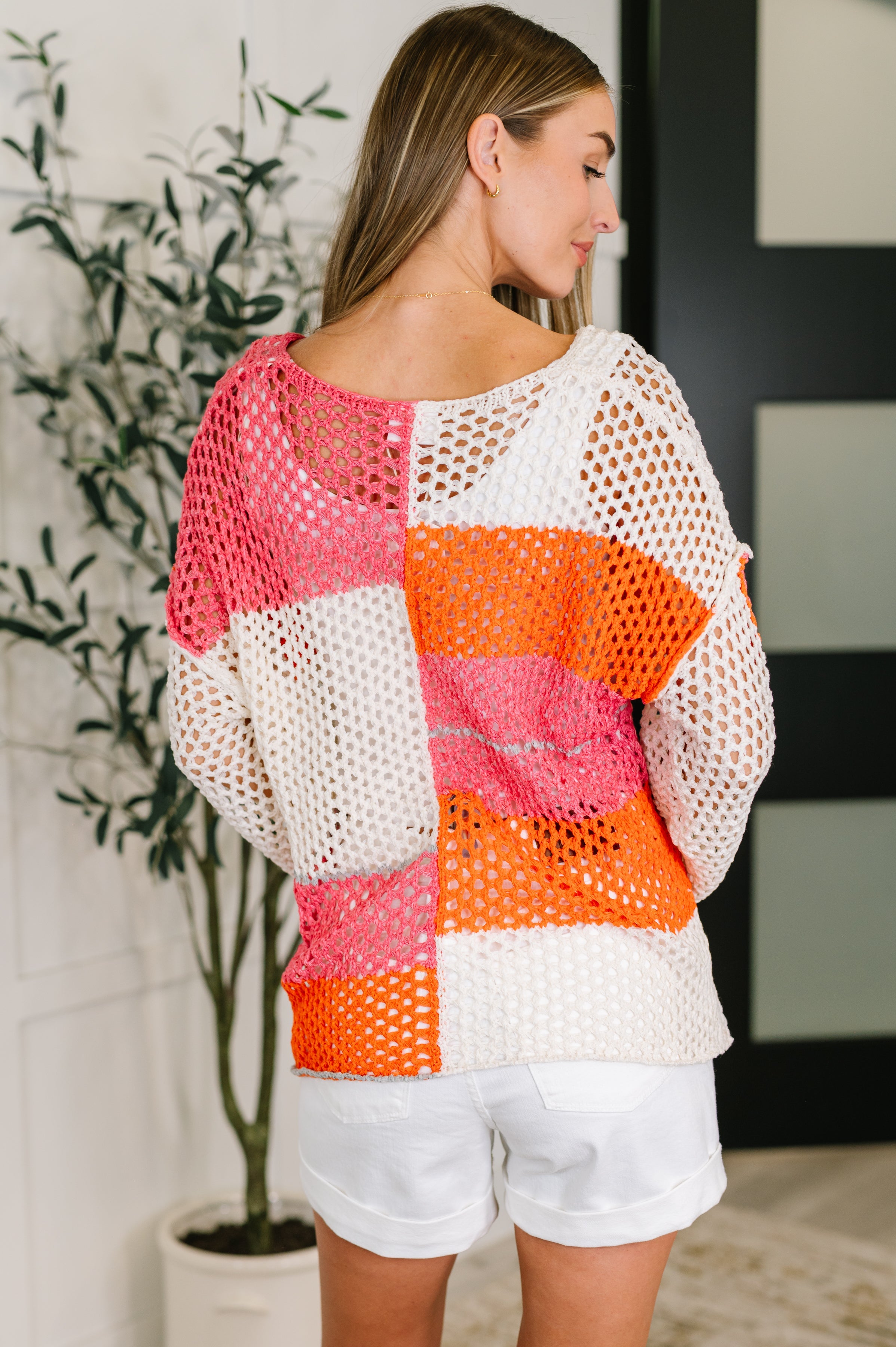Off the Grid Net Color Block Layering Top-Womens-Stay Foxy Boutique, Florissant, Missouri