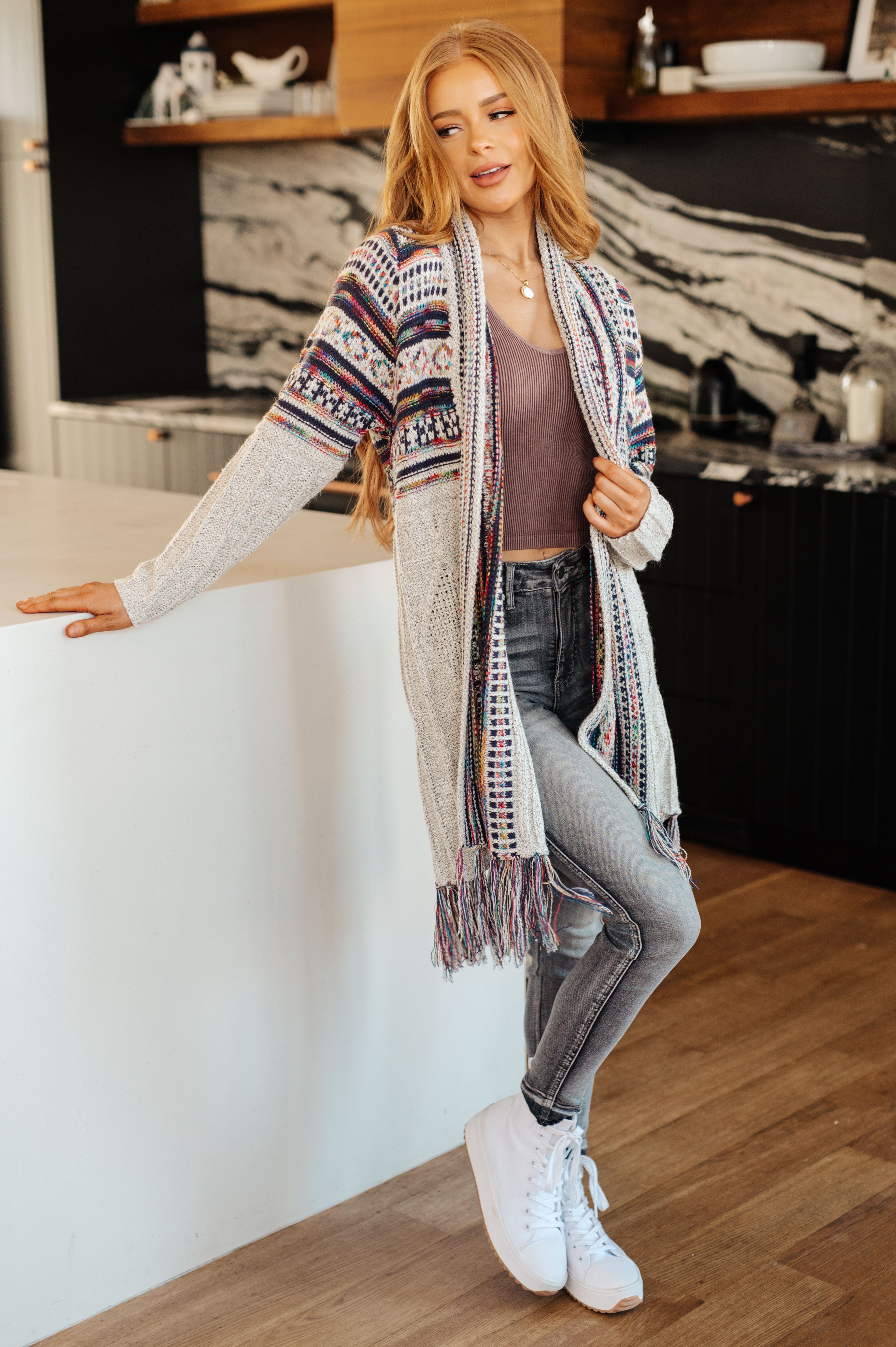 Oh So Lucky Fringe Cardigan-Layers-Stay Foxy Boutique, Florissant, Missouri