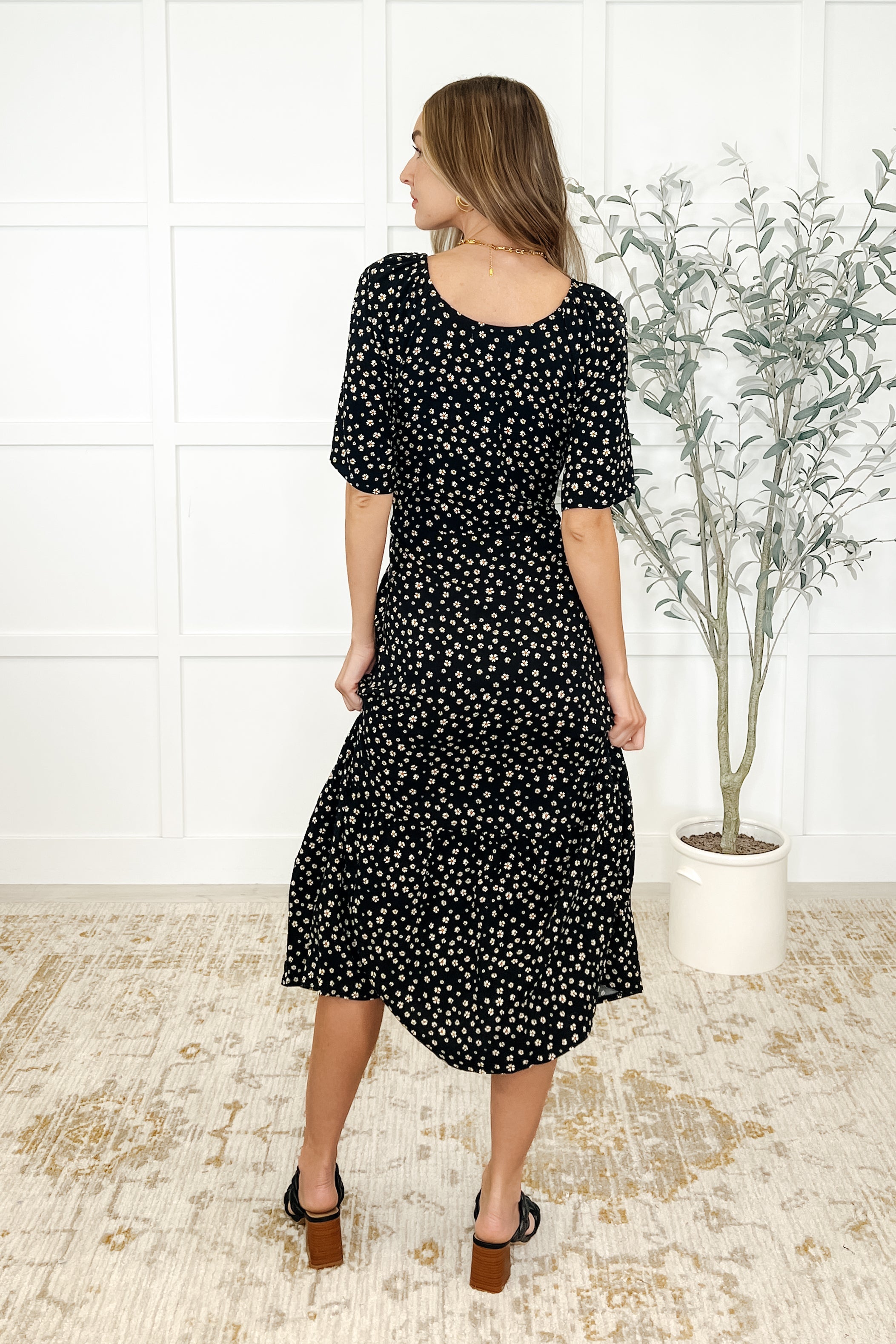 Olive Dress Daisy Blossoms-Womens-Stay Foxy Boutique, Florissant, Missouri