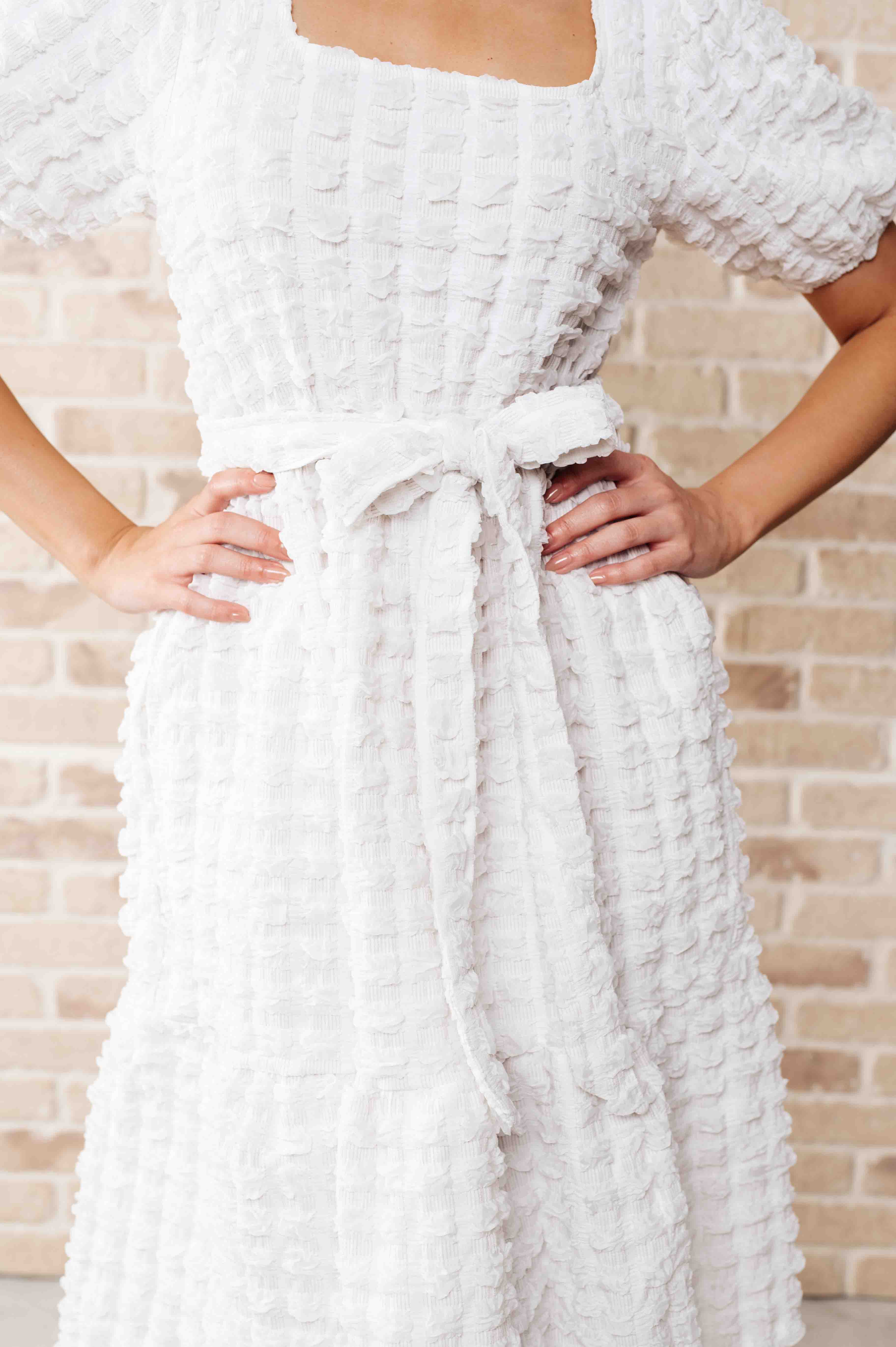 On Cloud Nine Bubble Midi Dress-Dresses-Stay Foxy Boutique, Florissant, Missouri