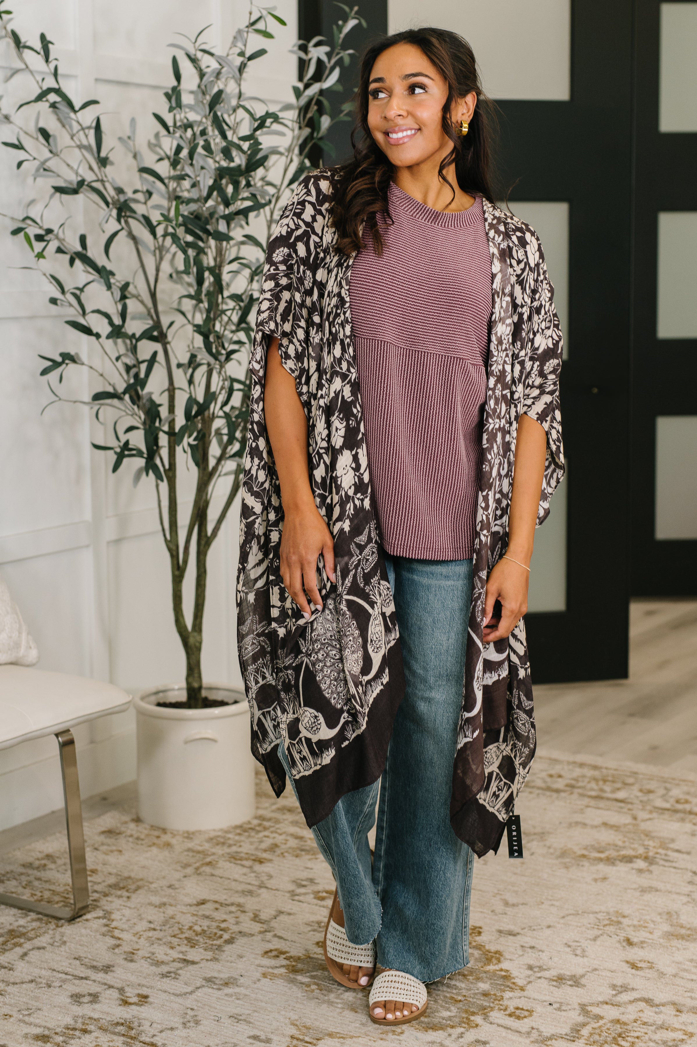 On Repeat Cable Ribbed Knit Tee-Womens-Stay Foxy Boutique, Florissant, Missouri