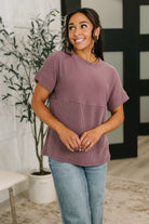On Repeat Cable Ribbed Knit Tee-Womens-Stay Foxy Boutique, Florissant, Missouri