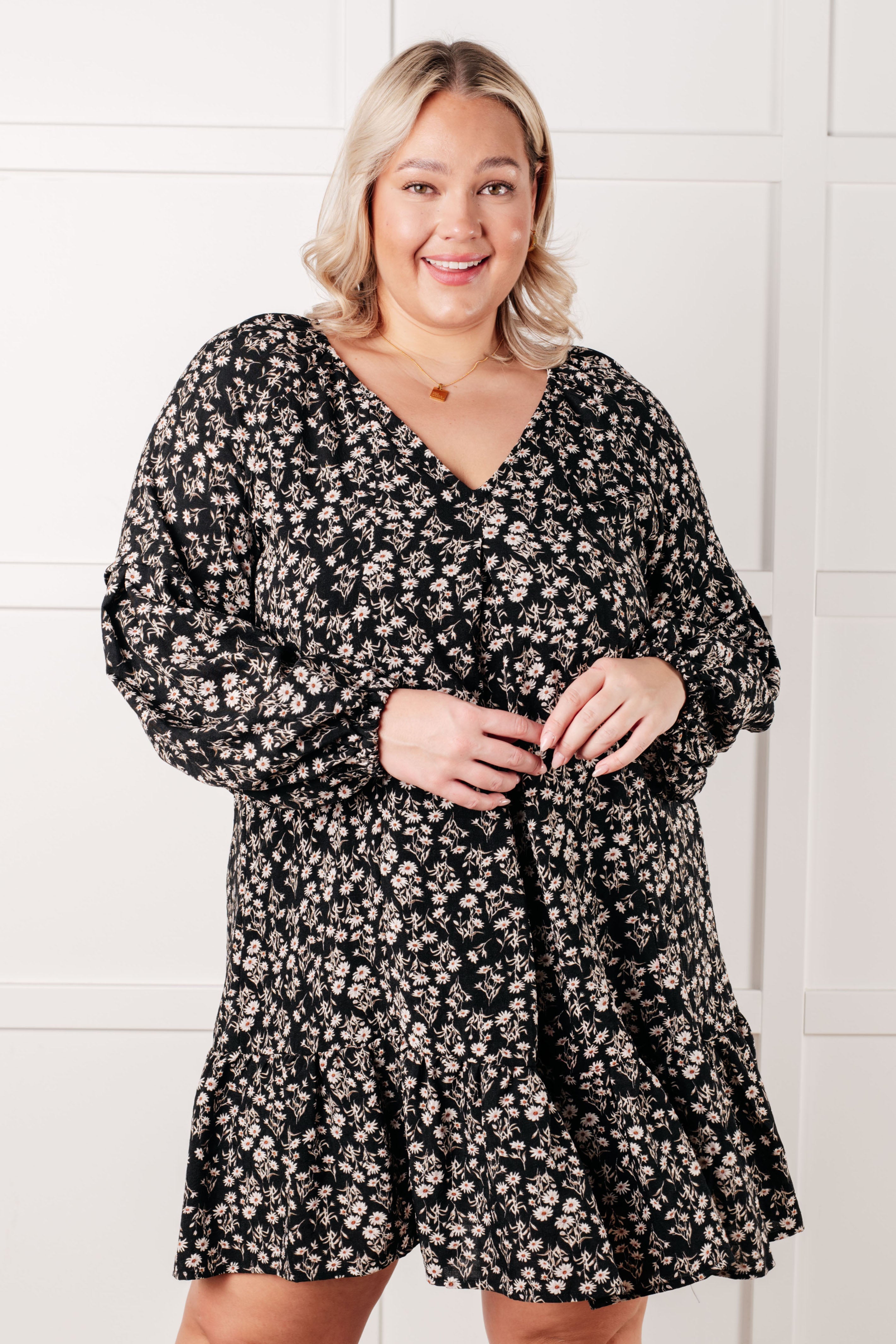 Once Again V-Neck Floral Dress-Dresses-Stay Foxy Boutique, Florissant, Missouri