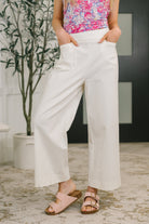 Only Pair High Waisted Wide Leg Bottoms in Off White-Womens-Stay Foxy Boutique, Florissant, Missouri