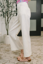 Only Pair High Waisted Wide Leg Bottoms in Off White-Womens-Stay Foxy Boutique, Florissant, Missouri