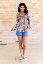 Open Sky Boho Tunic in Navy Mauve-Tops-Stay Foxy Boutique, Florissant, Missouri