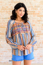 Open Sky Boho Tunic in Navy Mauve-Tops-Stay Foxy Boutique, Florissant, Missouri