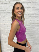 Over and Out Cropped Ribbed Tank in Lt Plum-Womens-Stay Foxy Boutique, Florissant, Missouri