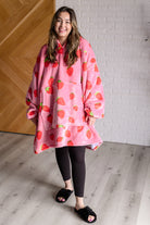 Oversized Blanket Hoodie in Strawberry-Layers-Stay Foxy Boutique, Florissant, Missouri