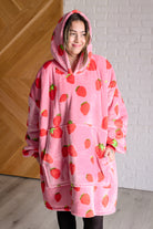 Oversized Blanket Hoodie in Strawberry-Layers-Stay Foxy Boutique, Florissant, Missouri