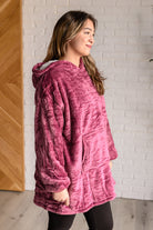 Oversized Velour Blanket Hoodie in Purple-Layers-Stay Foxy Boutique, Florissant, Missouri