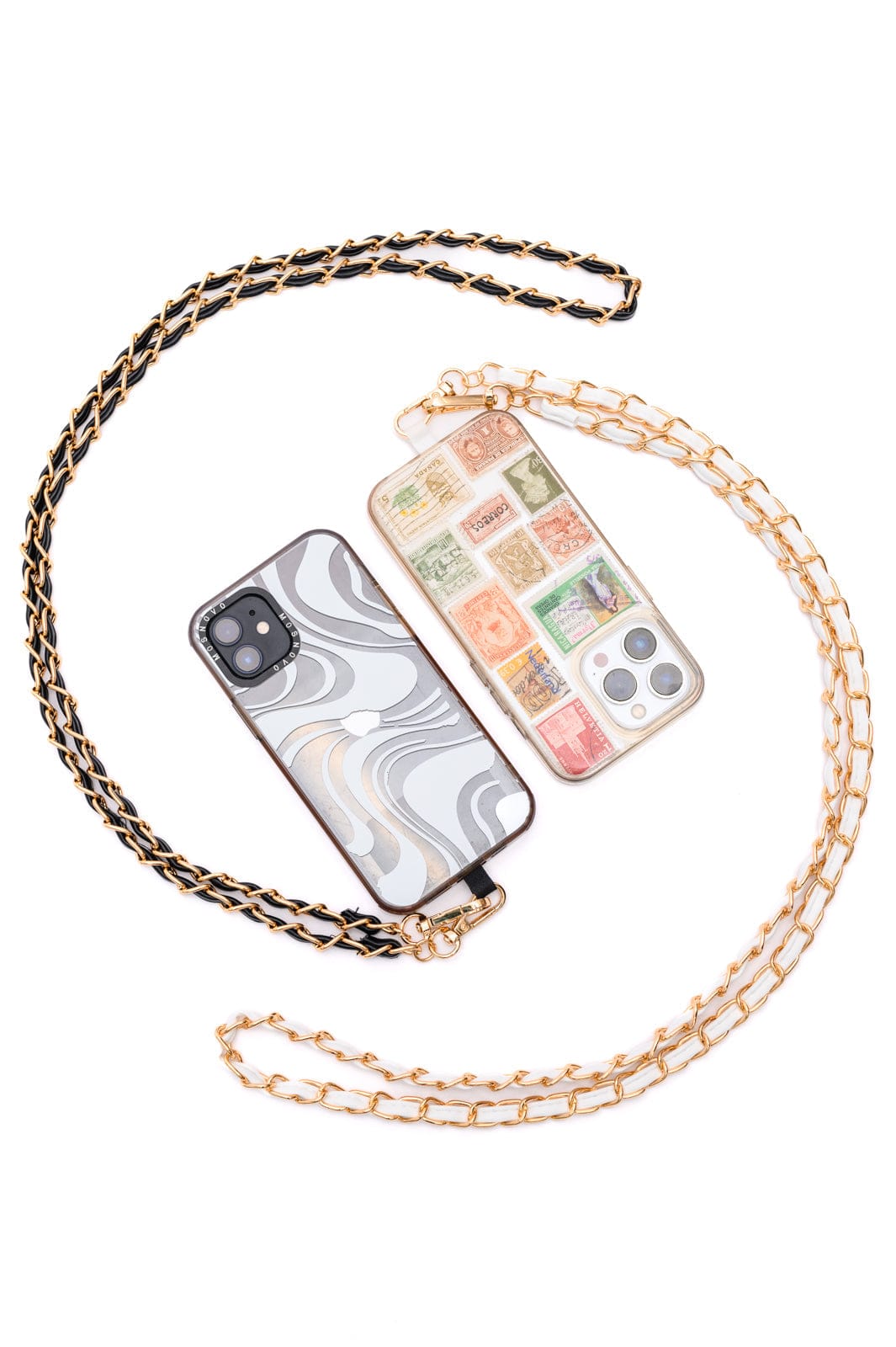 PU Leather Gold Chain Cell Phone Lanyard Set of 2-Accessories-Stay Foxy Boutique, Florissant, Missouri