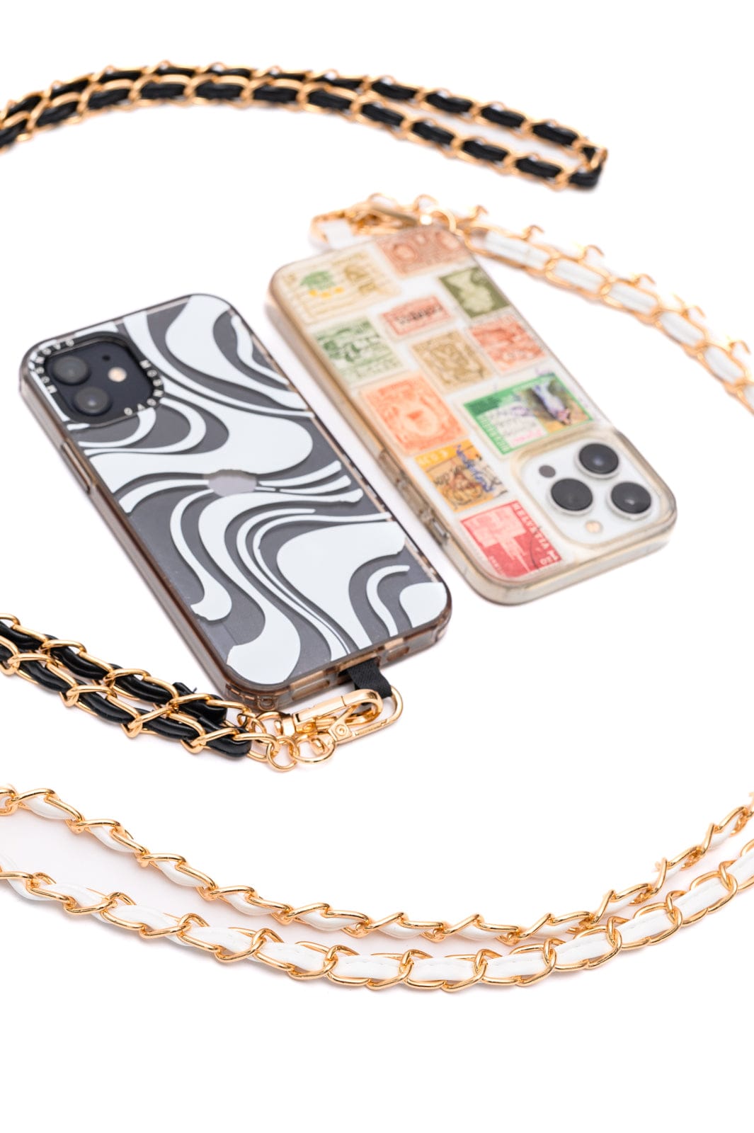 PU Leather Gold Chain Cell Phone Lanyard Set of 2-Accessories-Stay Foxy Boutique, Florissant, Missouri