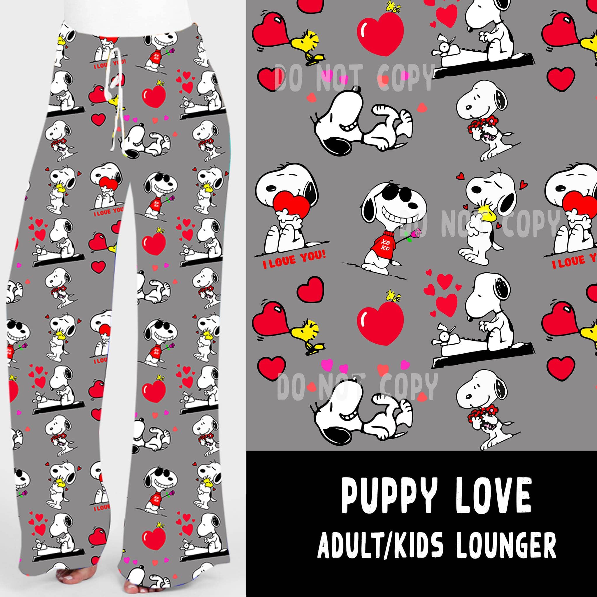 LUCKY IN LOVE-PUPPY LOVE UNISEX ADULT/KIDS LOUNGER-Stay Foxy Boutique, Florissant, Missouri