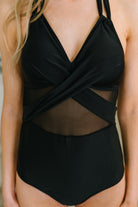 Palma Mesh Detail Halter Swimsuit-Swimwear-Stay Foxy Boutique, Florissant, Missouri