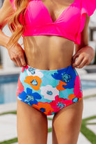 Panama Floral Print High Waisted Swim Bottoms-Swimwear-Stay Foxy Boutique, Florissant, Missouri