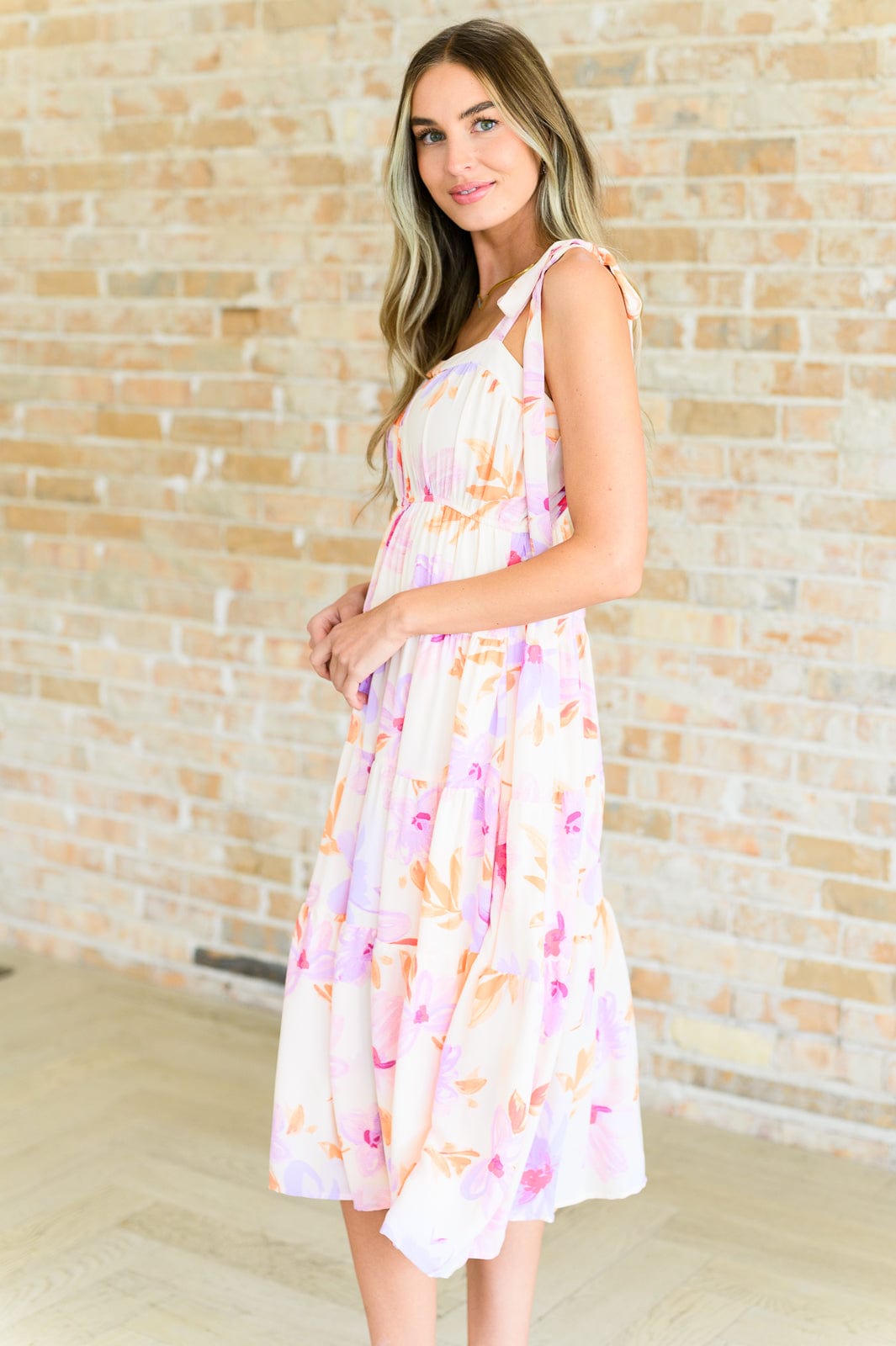 Pastel Petals Floral Midi Dress-Dresses-Stay Foxy Boutique, Florissant, Missouri