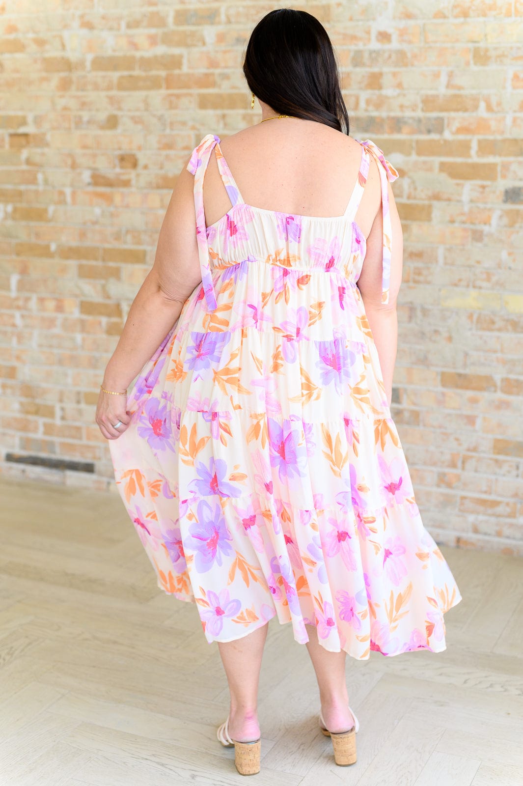Pastel Petals Floral Midi Dress-Dresses-Stay Foxy Boutique, Florissant, Missouri
