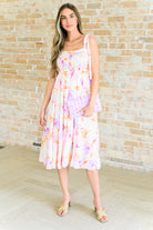 Pastel Petals Floral Midi Dress-Dresses-Stay Foxy Boutique, Florissant, Missouri