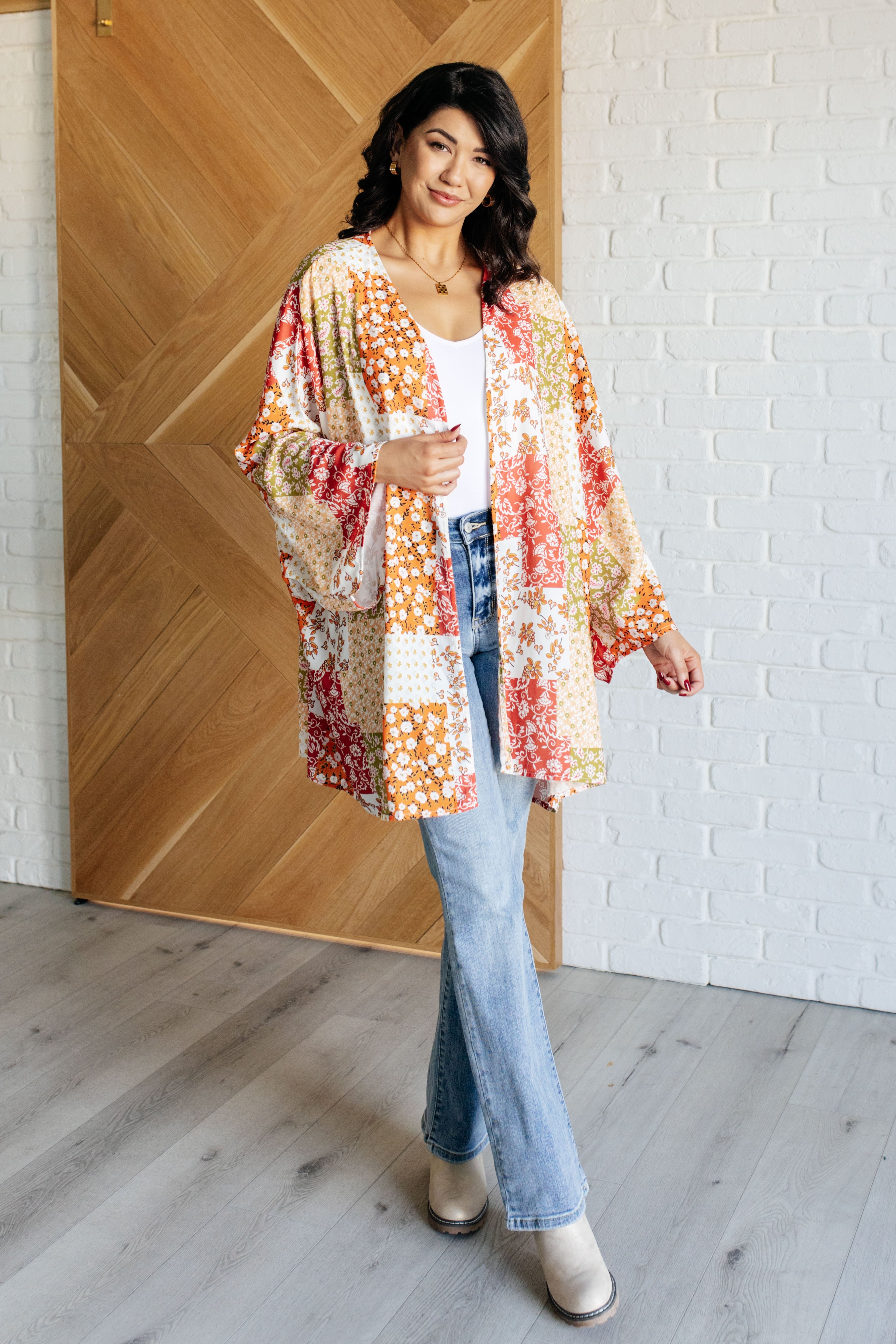 Patchwork of Feelings Mixed Floral Kimono-Layers-Stay Foxy Boutique, Florissant, Missouri